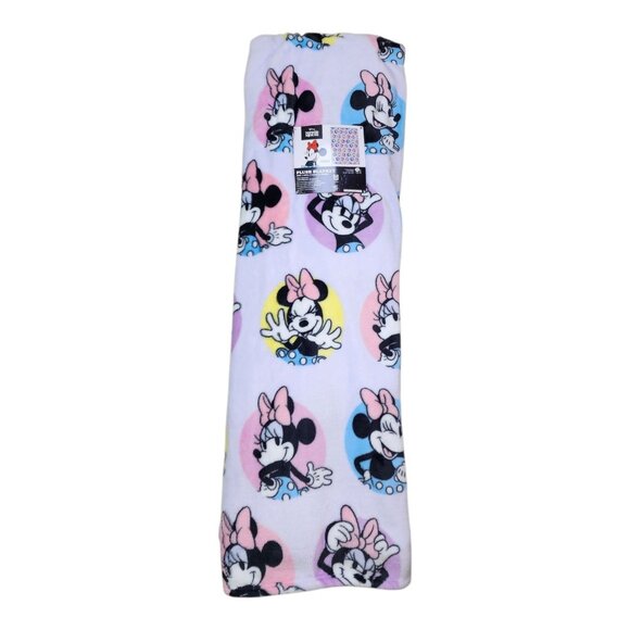 Disney Minnie Mouse Plush Blanket Twin 60" X 90" Soft Polyester Lavender Backgro - Picture 2 of 15